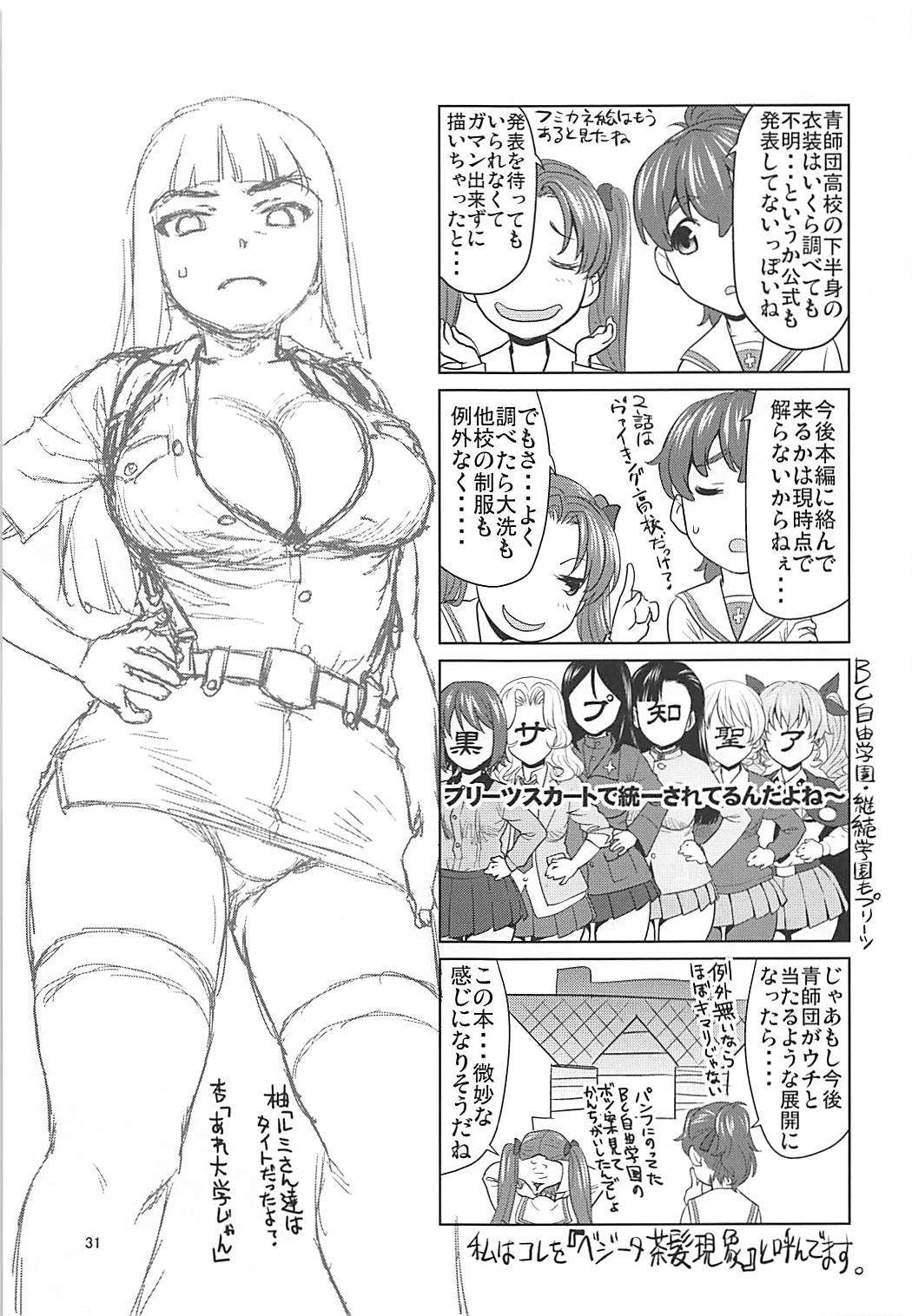 (C94) [Saidamin (Saida Kazuaki)] Kawashima Momo to Koyama Yuzu no Sennyuu! Seishidan-kou Daisakusen (Girls und Panzer) page 30 full