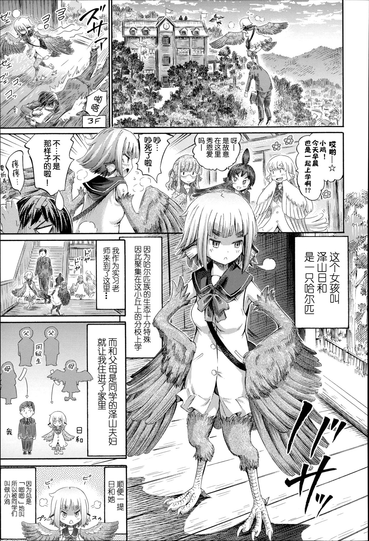 [Horitomo] Harpy no Manabiya ~Kashimashi Class~ | Harpy School ~Noisy Class~ (Kininaru Anoko wa Monster Musume) [Chinese] [CE家族社] page 4 full