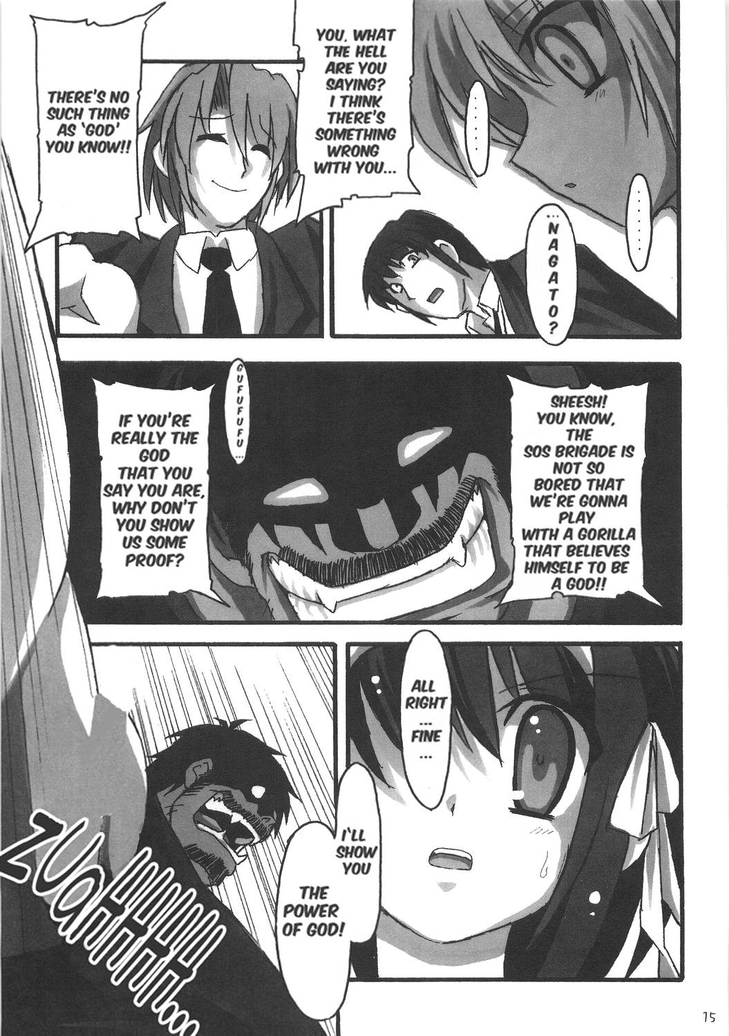 (C70) [NNZ DAN (Great Magami)] SOS-dan Tai NNZ-dan (The Melancholy of Haruhi Suzumiya) [English] [doujin-moe] page 14 full