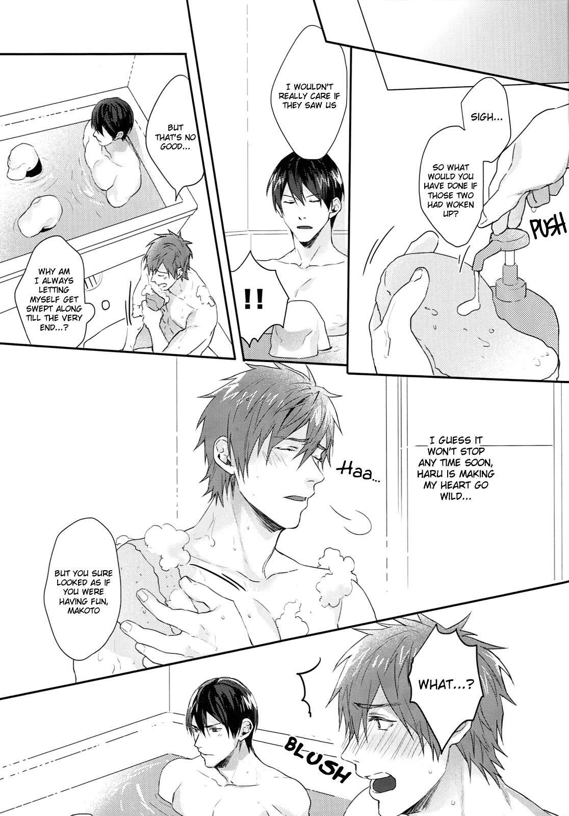 (C87) [SAKEPAPA (Ooki)] Yoru wa Oshizuka ni | The Silent Night (Free!) [English] [Holy Mackerel] page 20 full