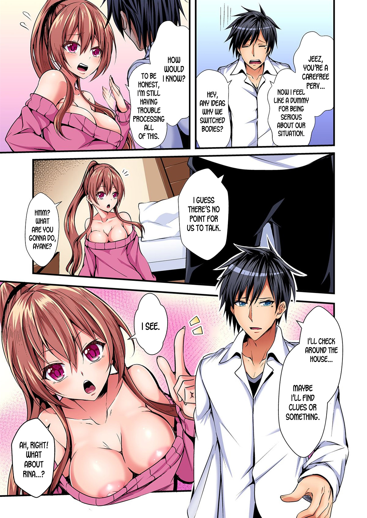 [Suishin Tenra] Switch bodies and have noisy sex! I can't stand Ayanee's sensitive body ch.1-5 [desudesu] page 8 full