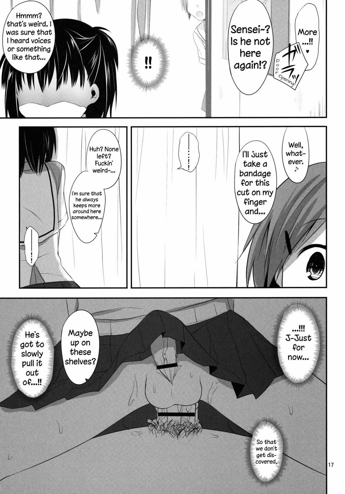 (SC53) [Kumikae DNA (Minakami Kurena)] Ore to Aikawa ga Hokenshitsu de Himitsu no xxx | Me and Aikawa and Secret XXX in the Nurse's Office (Prunus Girl) [English] =SW= page 16 full