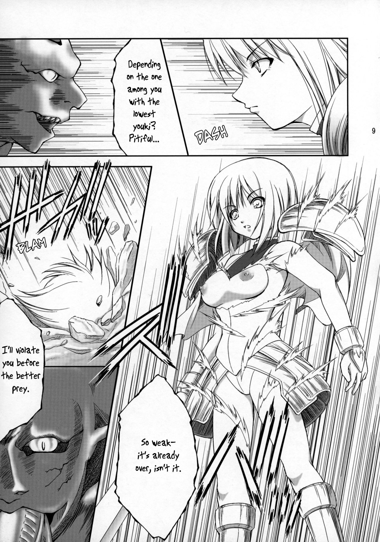 (COMIC1) [Takane no Hanazono (Takane no Hana)] Ijouseiyokusha Kari | Voracious Fucker Hunt (CLAYMORE) [English] [EHCOVE] page 8 full