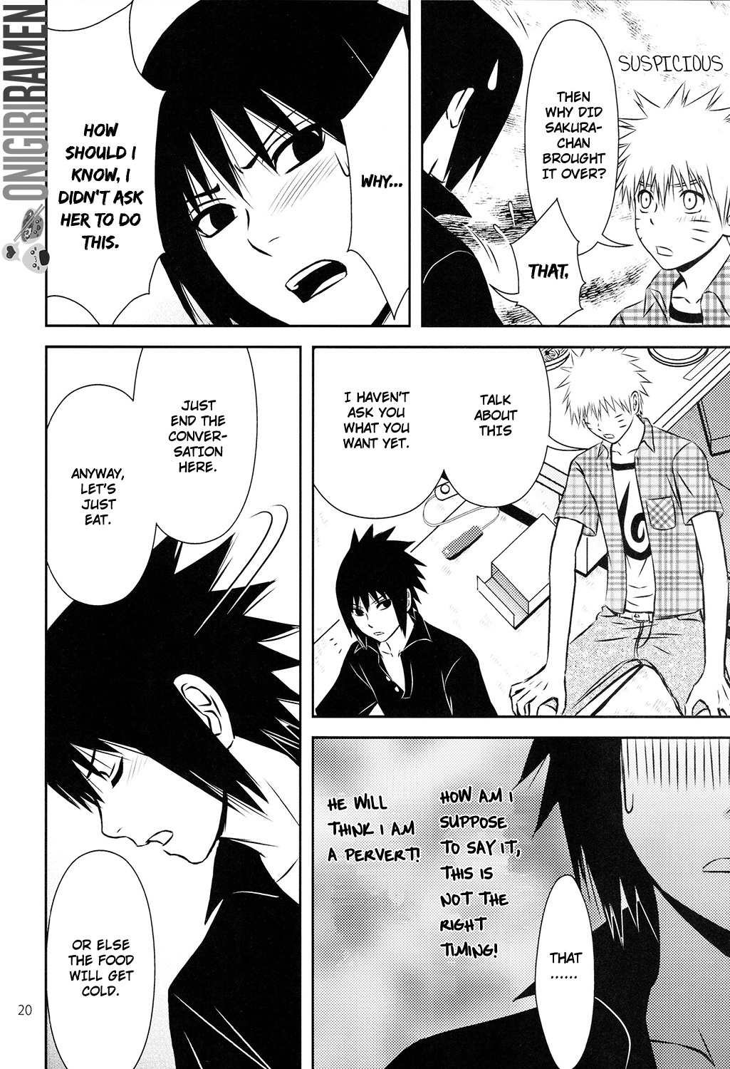 (C80) [@ Harukaze Shunpoo (Shunpoo)] SASUKE ♥ HAPIBA!! (Naruto) [English] [Onigiri Ramen] page 20 full