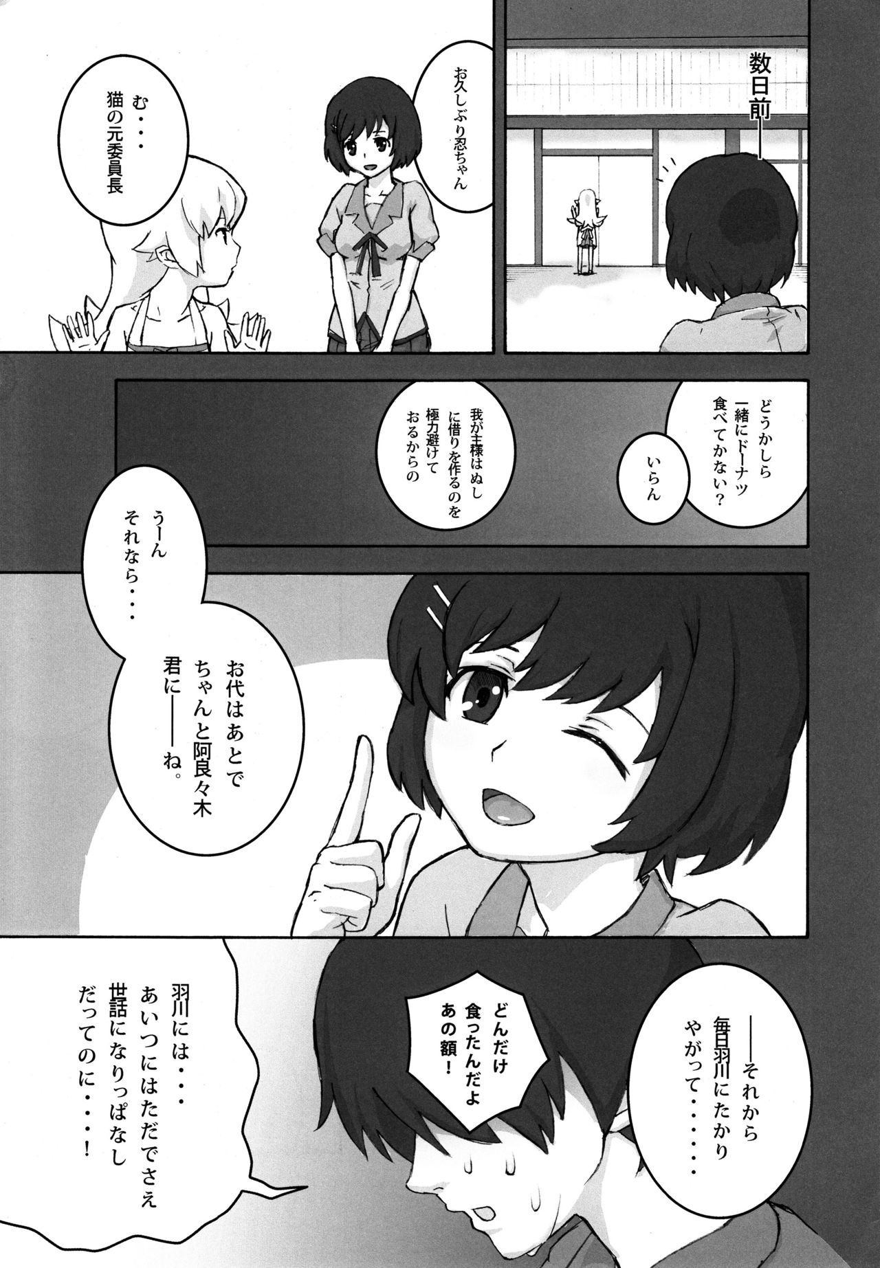 (C84) [Tengudou (Tengudake)] Shujuu no Kankei! - The Relation of Master to Servant (Bakemonogatari) [Decensored] page 4 full