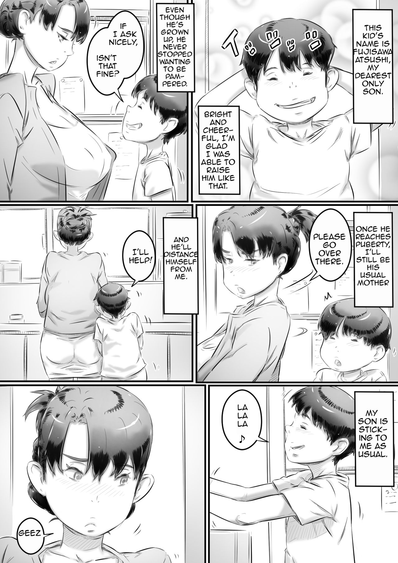 [Hirekatsu] Haha to Musuko no Seikyouiku | Mom and Son Sex Education [English][Amoskandy] page 5 full