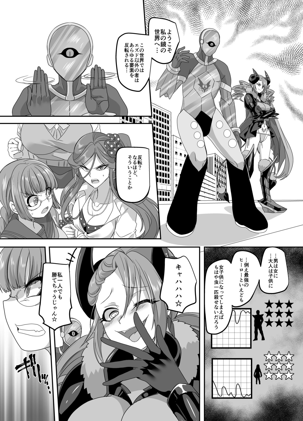 [Amuai Okashi Seisakusho (Kouji)] Saikyou no Seigi no Hero wa Kagami no Naka dewa Saijaku no Kaijin [Digital] page 12 full