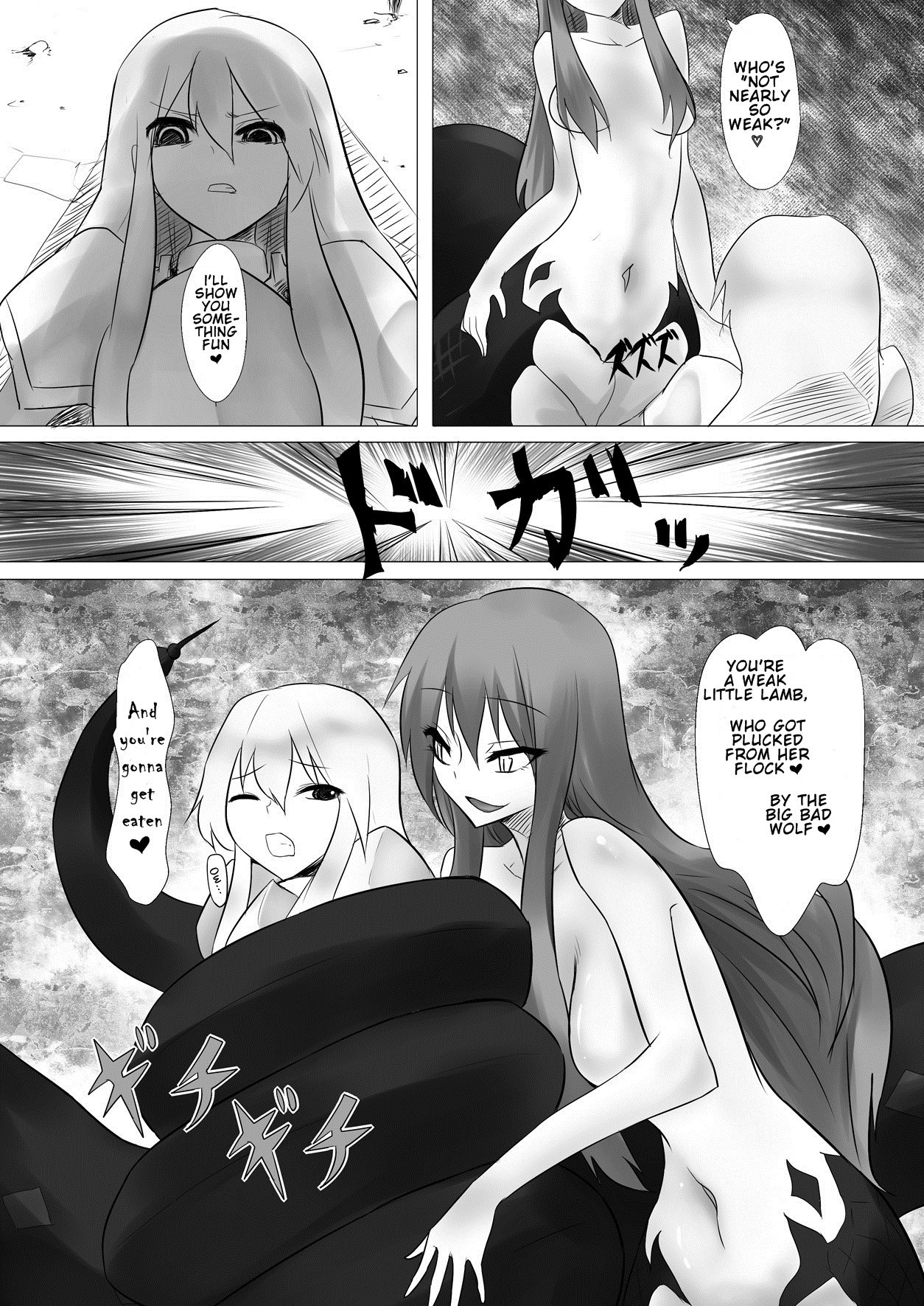 [Intondou (Stealth Moko)] Jingai Lez Rape -Lamia Hen- [English] [Ogodei-Khan] [Digital] page 10 full