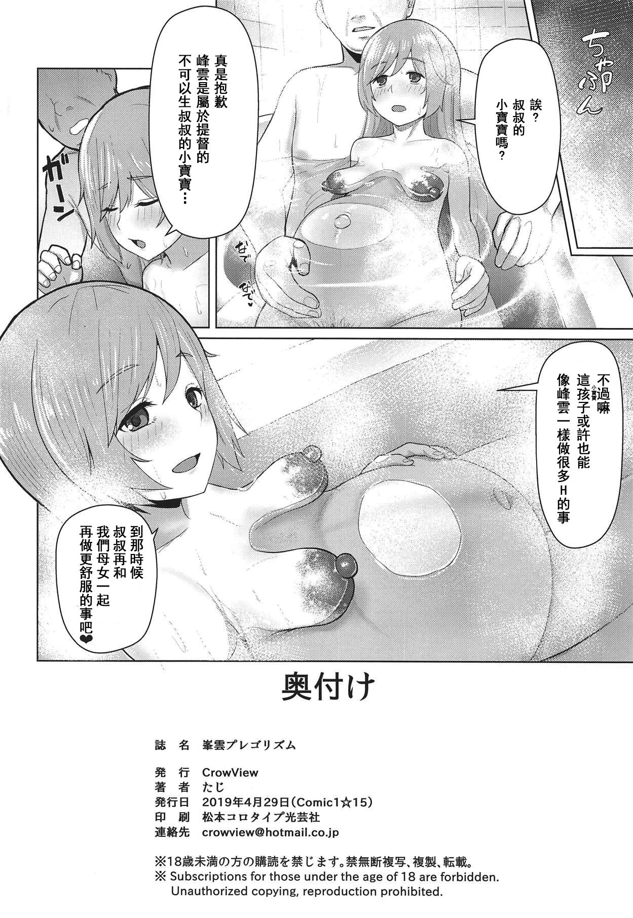 (COMIC1☆15) [CrowView (Taji)] Minegumo Pregolism (Kantai Collection -KanColle-) [Chinese] page 17 full