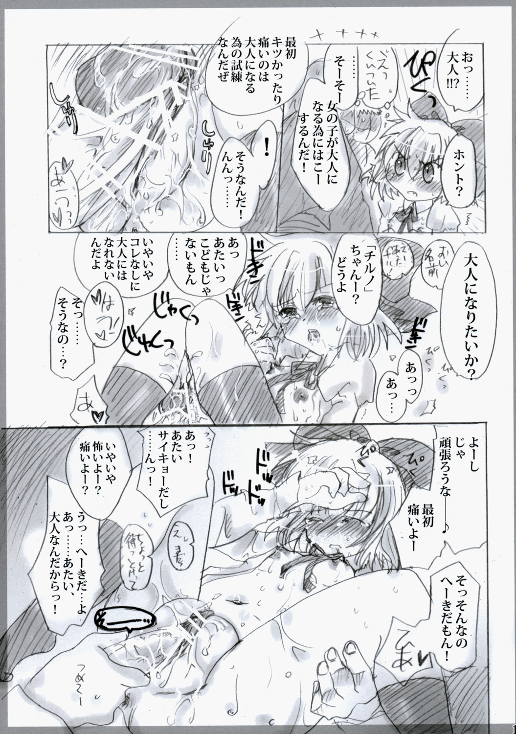 (C75) [Burning Soul (Sakayaki)] Touhou Shunga Hon - Hyousei Sounan (Touhou Project) page 15 full