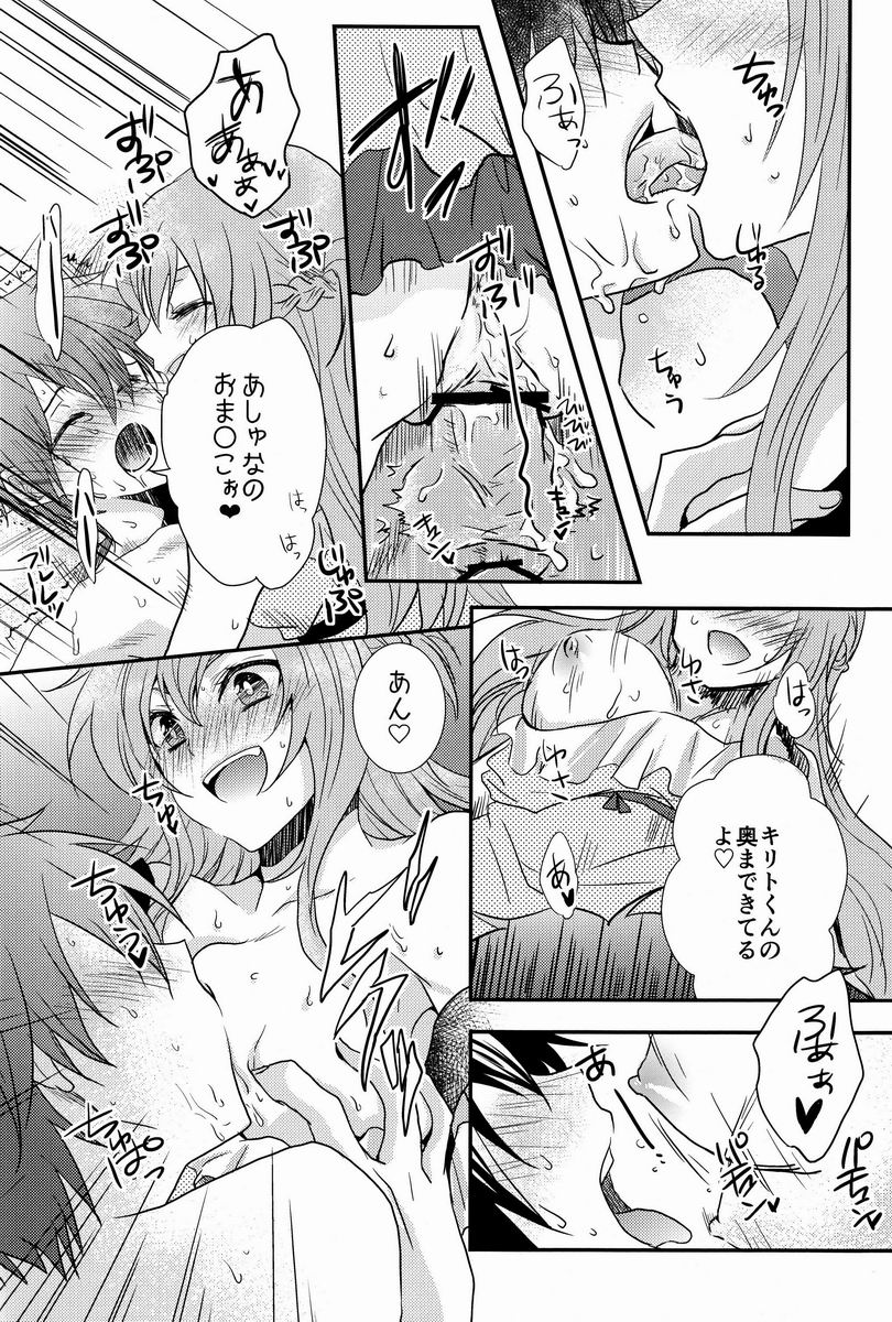 (SPARK7) [Akiya (Suzusawa Aki)] Koisuru Asuna wa Setsunakute Kirito-kun o Omou Totsui Ijiwaru Shichauno (Sword Art Online) page 19 full