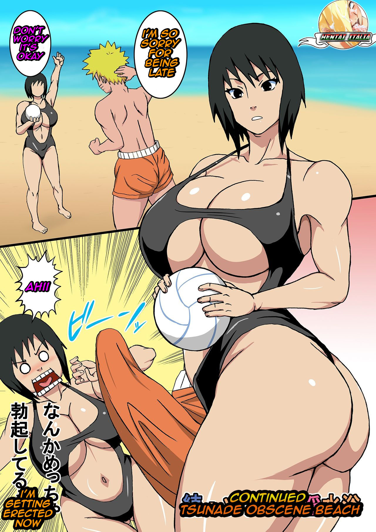 [Naruho-dou (Naruhodo)] Zoku Tsunade no Insuiyoku | After Tsunade's Obscene Beach (Naruto) [English] [Digital] page 2 full