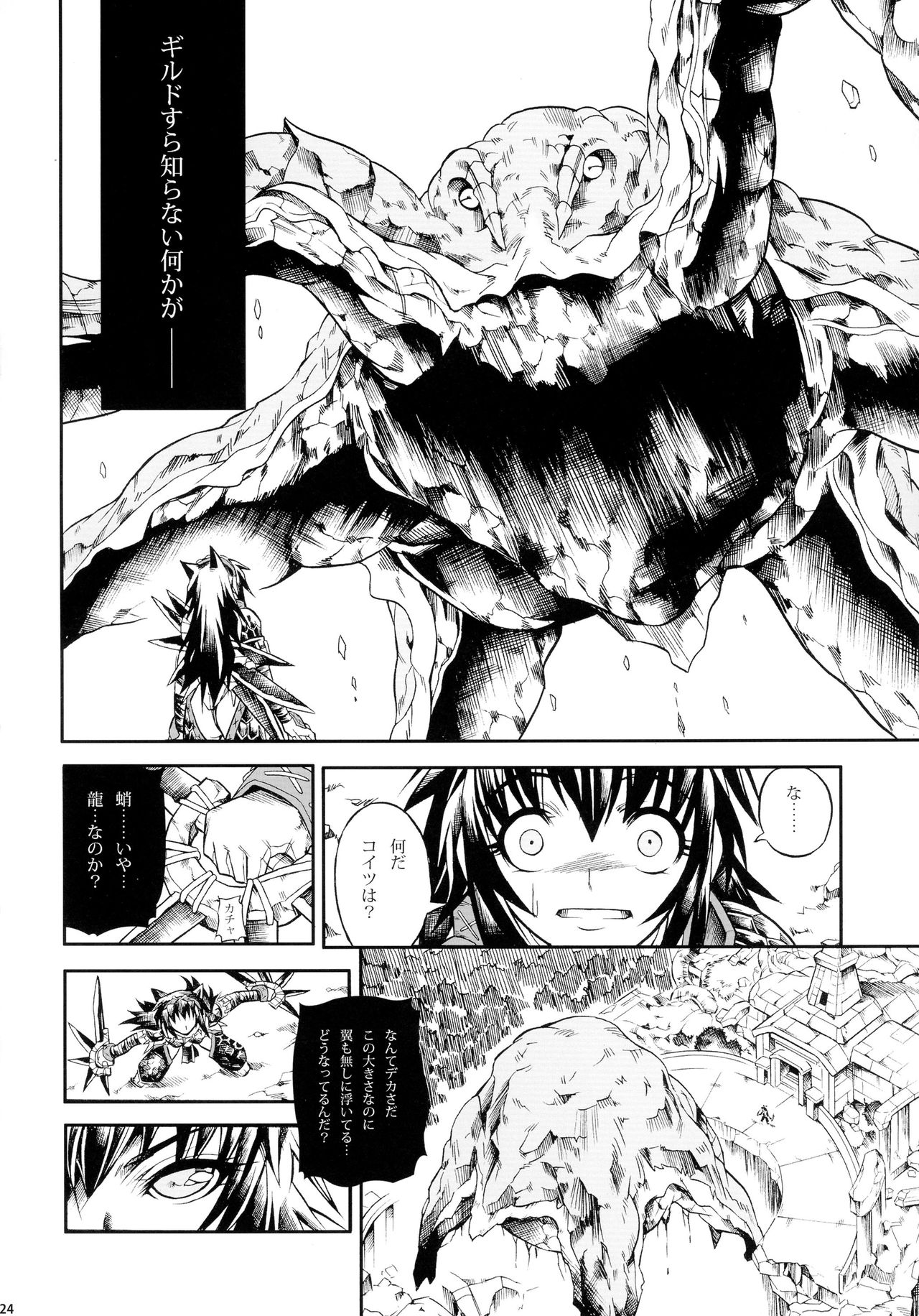 (C90) [Yokohama Junky (Makari Tohru)] Solo Hunter-tachi no Seitai (Monster Hunter) page 24 full