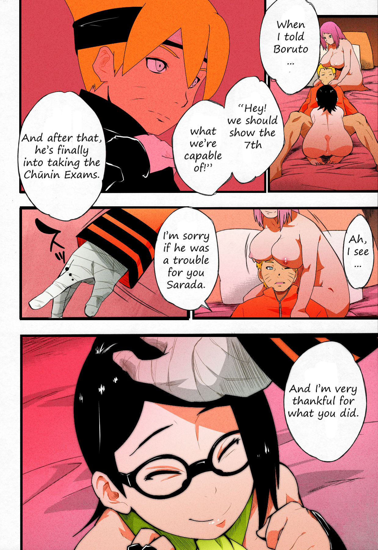 (C91) [Karakishi Youhei-dan Shinga (Sahara Wataru)] Konoha-don Yasaimashi (Naruto) [English] [SeekingEyes] [Colorized] [Incomplete] page 7 full