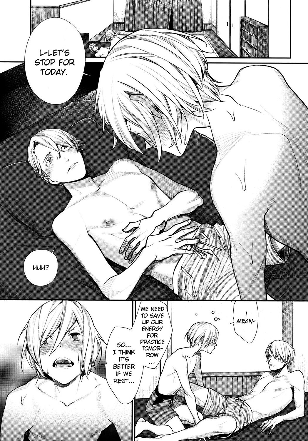 (Hyousou Strast Banquet) [Yakiniku Teishoku (Megumi)] Kiss no Tsugi (Yuri!!! on ICE) [English] [blanket] page 2 full