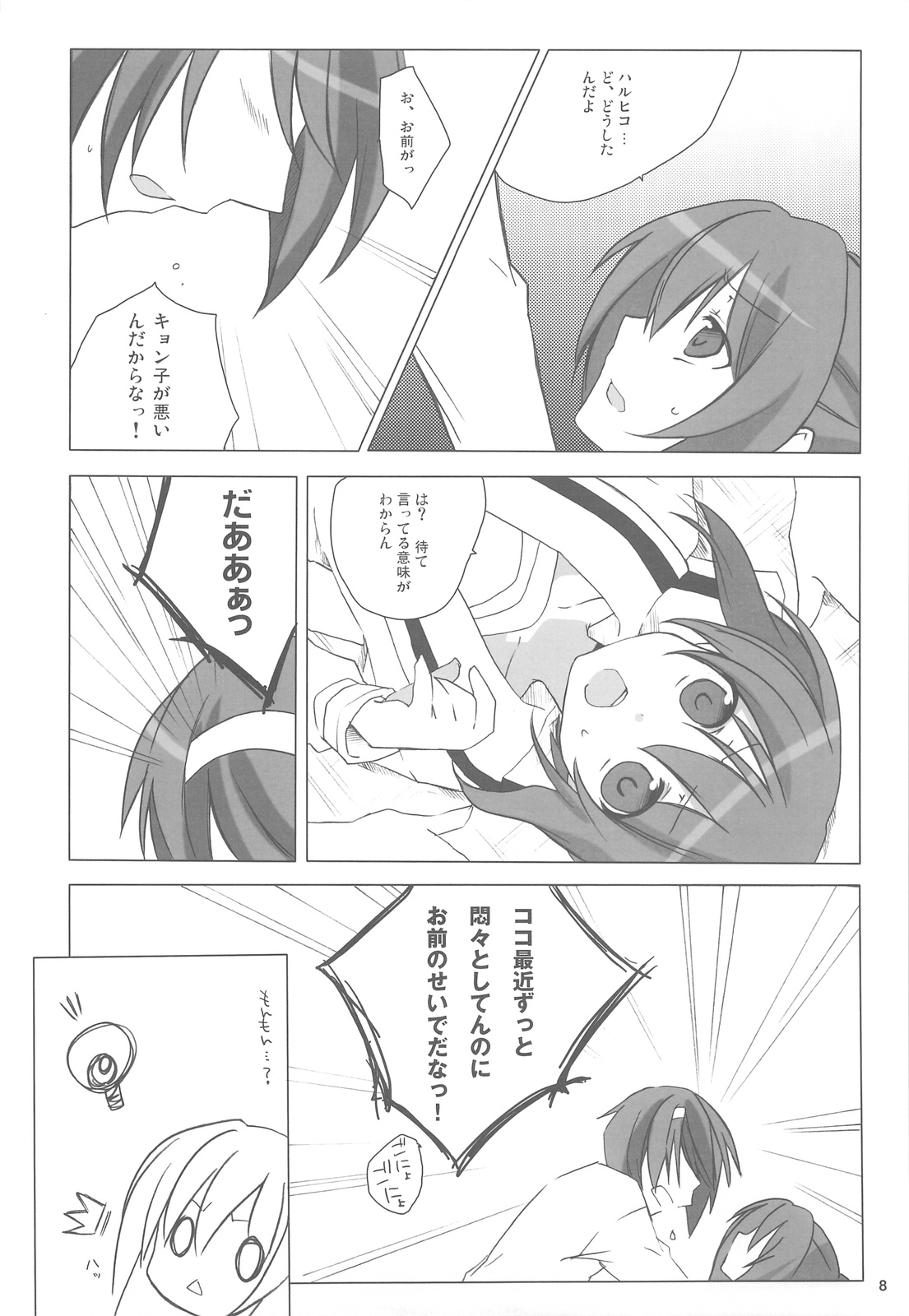 (COMIC1☆3) [nEetest (Yusya)] Kyonko no Hajimete (Suzumiya Haruhi no Yuuutsu) page 8 full