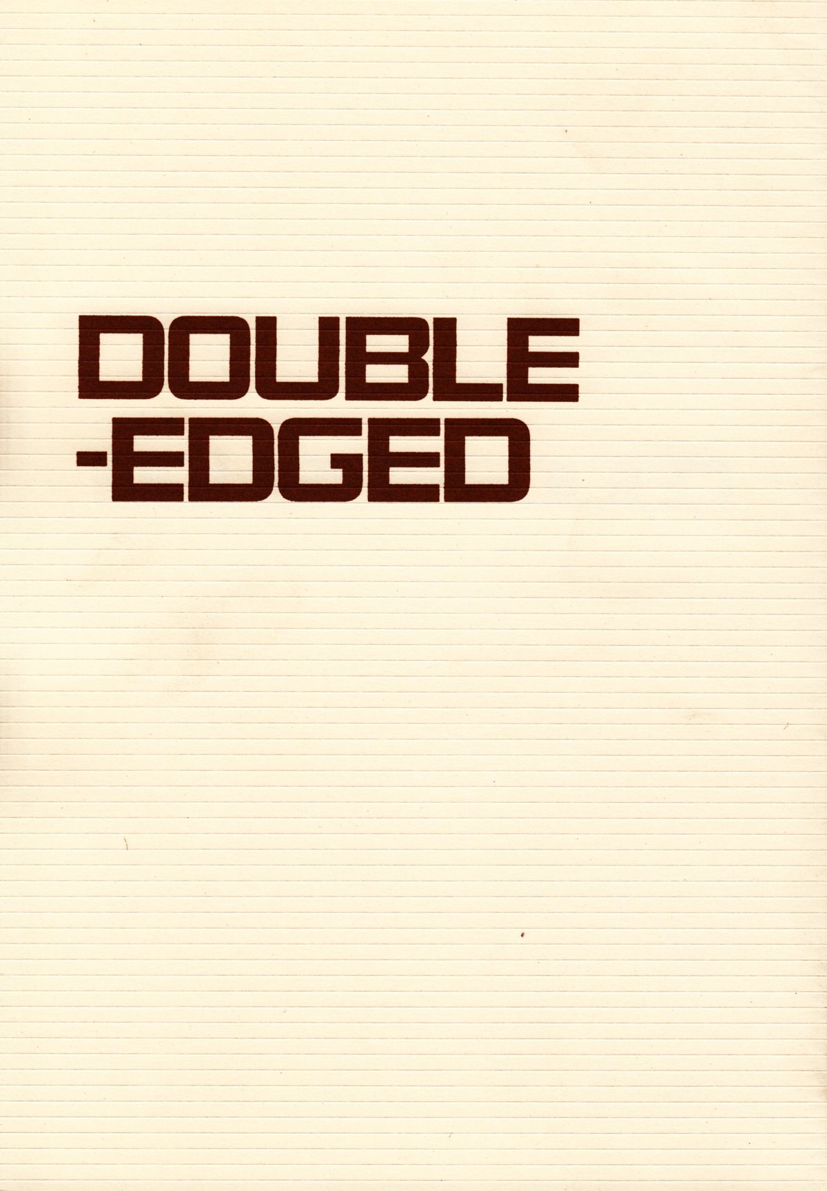 (C68) [UROBOROS (Utatane Hiroyuki)] DOUBLE-EDGED (Zoids Genesis) page 1 full