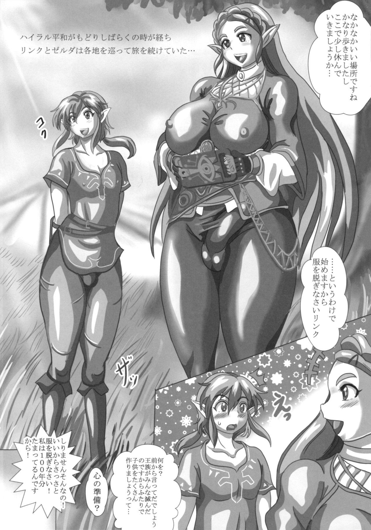 (C94) [NAMANECOTEI (chan shin han)] Bou Game no Clear-go Sekai de Hyrule no Futanari Do-S Hime to Do-M Yuusha ga Kozukuri suru dake no Hanashi (The Legend of Zelda) page 2 full