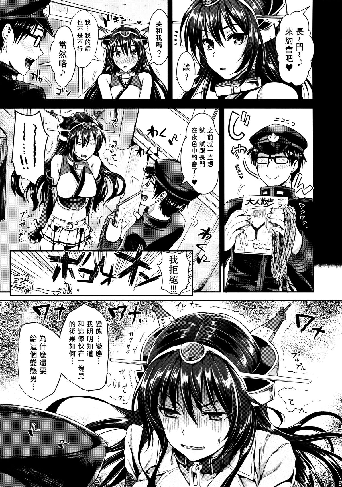 (C87) [YURIRU-RARIKA (Kojima Saya, Lazu)] Senkan Nagato to Hentai Teitoku (Sono Ni) (Kantai Collection -KanColle-) [Chinese] [无毒汉化组 X 屏幕脏了汉化组] page 4 full