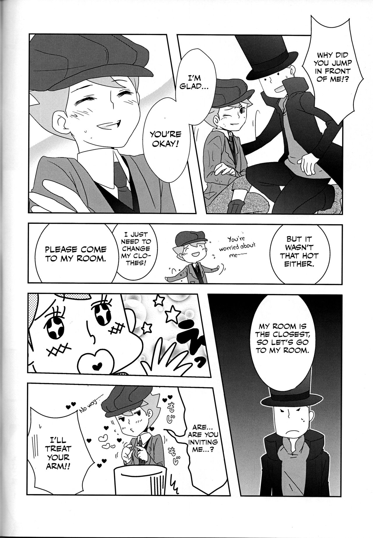 (C79) [Freeplay (Reina, Yashiyo)] Barairo seishun teiden-ki (Professor Layton) [English] [Otokonoko Scans] page 15 full