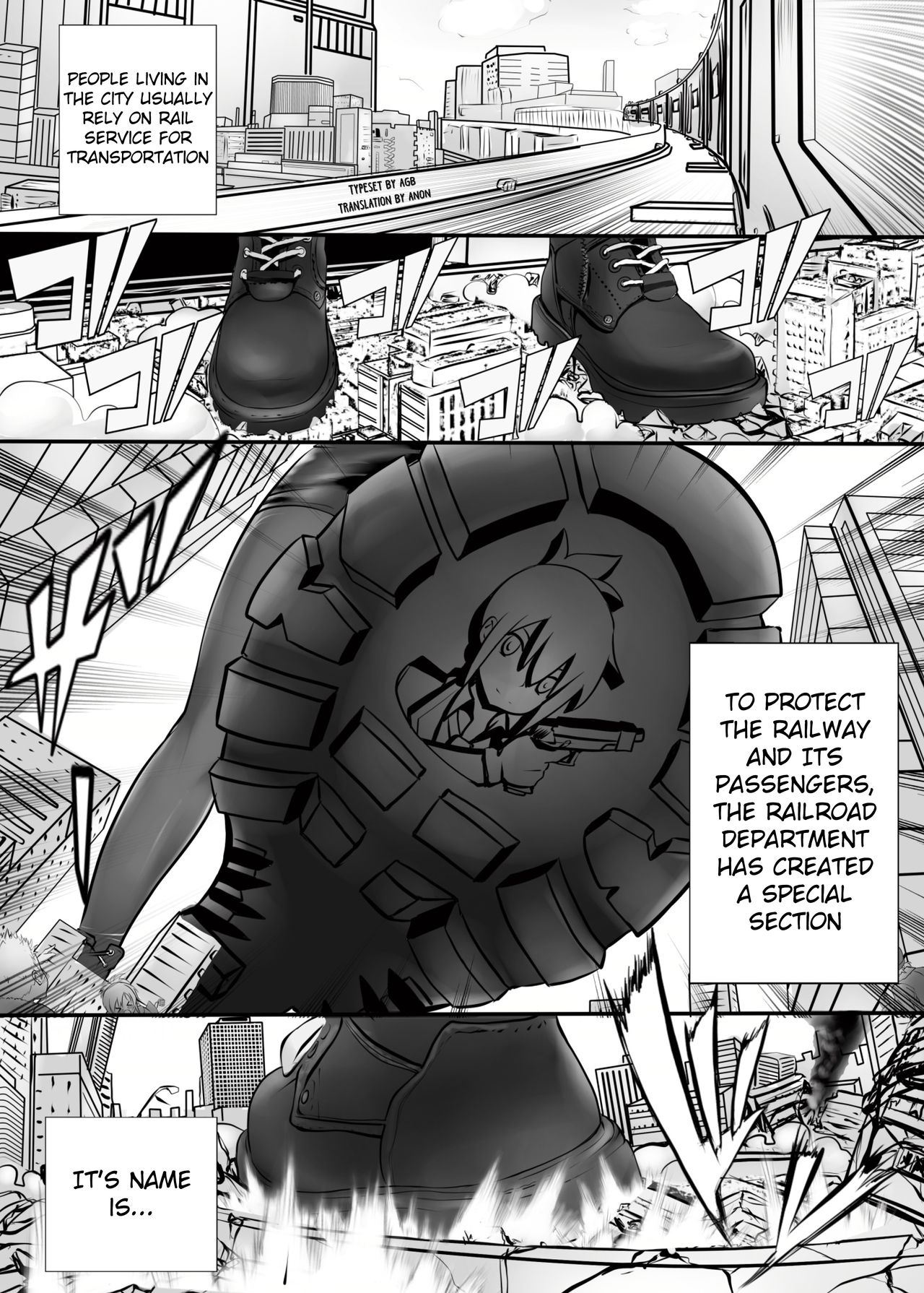 [Kazan no You] Kyodai Musume Tetsudou Kouantai - Rail Giantess! (Rail Wars!)[English][Digital] page 3 full