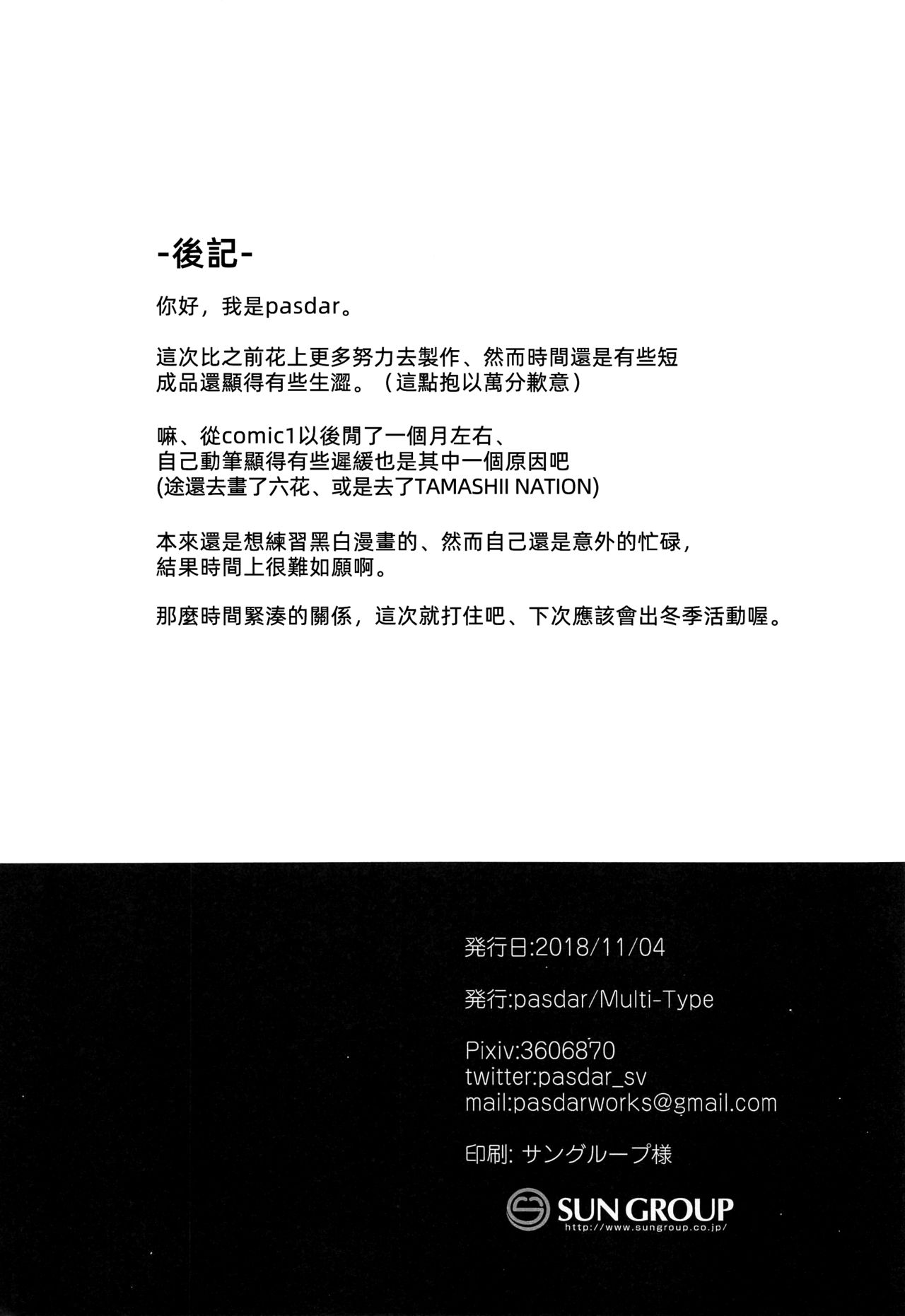 (SC2018 Autumn) [Multi-Type (pasdar)] Sabotta Gozen wa... [Chinese] [冊語草堂] page 20 full