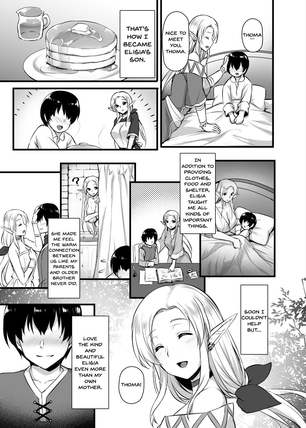 [Himeya (Abe Inori)] Elf no Okaa-san ~Giri no Musuko no Me no Mae de Orc ni Okasarete~ [English] {doujins.com} [Digital] page 4 full