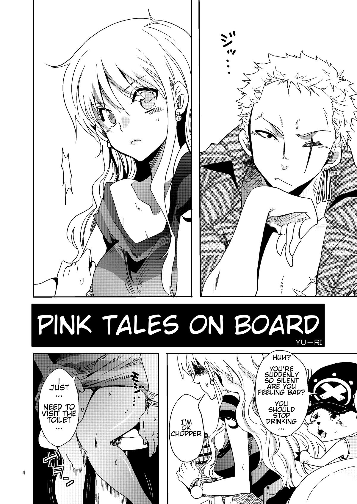 [Kurione-sha (YU-RI)] Senjou no Pink na Yomoyamabanashi | Pink Tales On Board (One Piece) [English] [farfallavendetta] [Digital] page 3 full