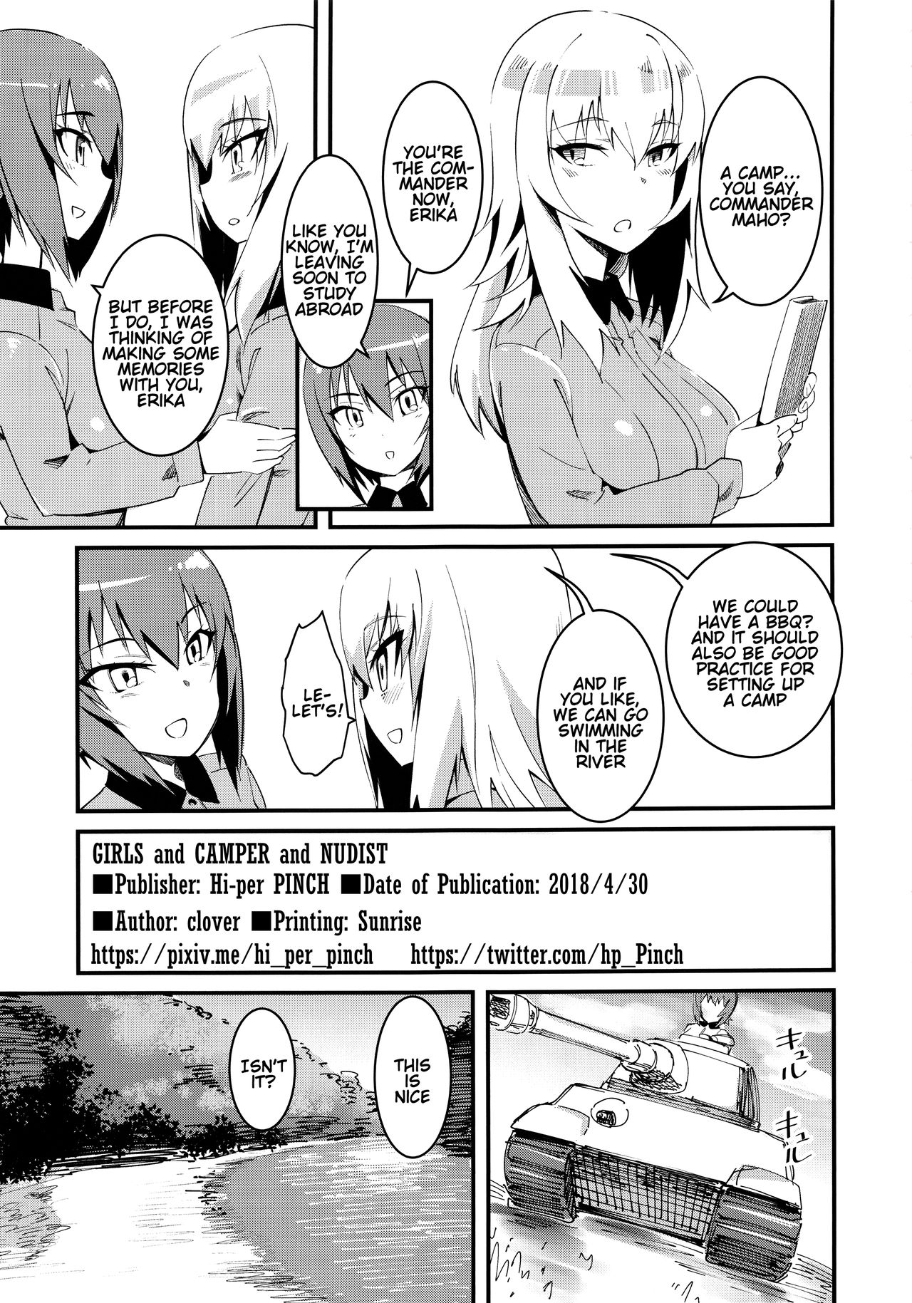 (COMIC1☆13) [Hi-Per Pinch (clover)] GIRLS and CAMPER and NUDIST (Girls und Panzer) [English] [alparslan] page 2 full