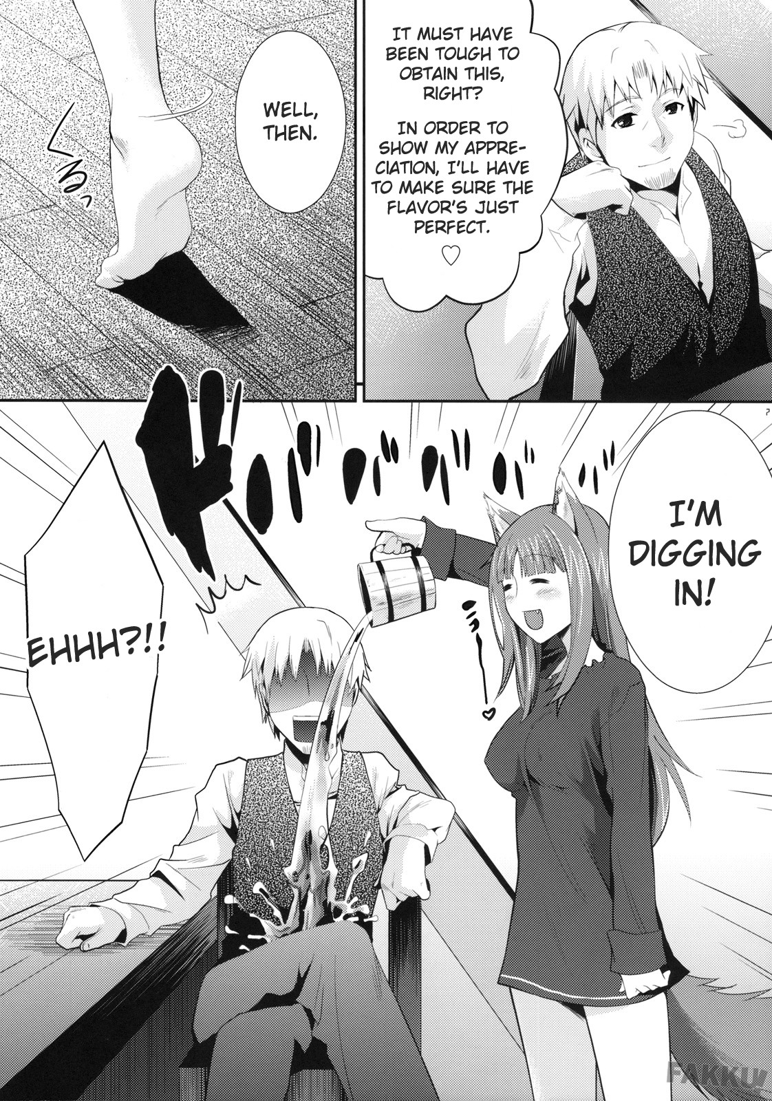 (COMIC1☆3) [Koakuma Sageha (Sage Joh)] Ookami to Mitsu Ringo (Spice and Wolf) [English] page 6 full