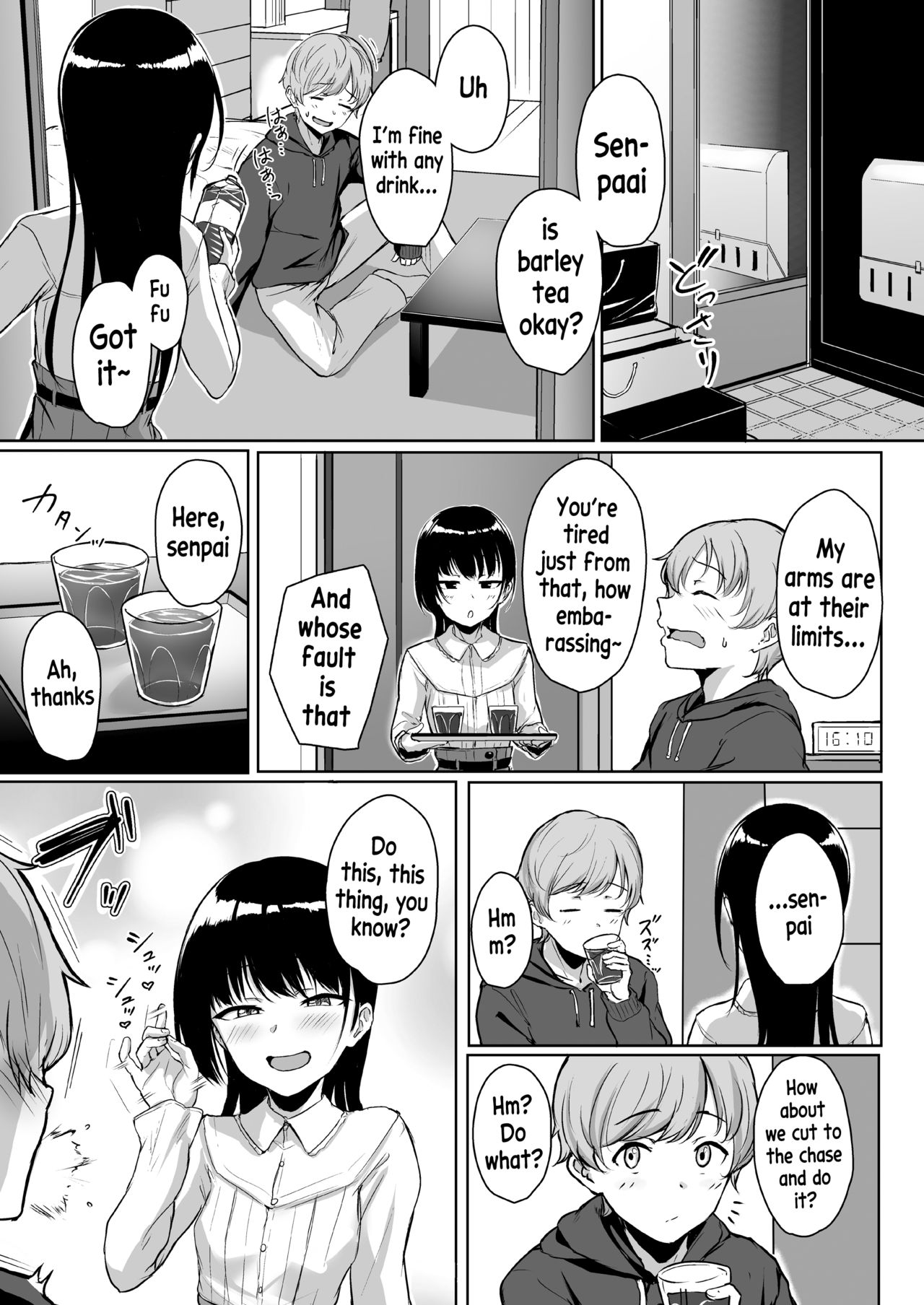 [Misaki (Aoi Tiduru)] Ijiwaru de Amaama ~Kouhai Kanojo ni Tekoki de Aisarereru Ohanashi~ [English] [xinsu] page 4 full