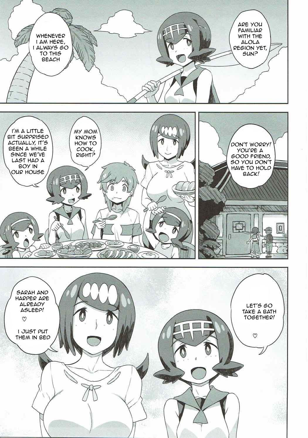 (C92) [Choujikuu Yousai Kachuusha (Denki Shougun)] Suiren-ke e Youkoso (Pokémon Sun and Moon) [English] page 2 full