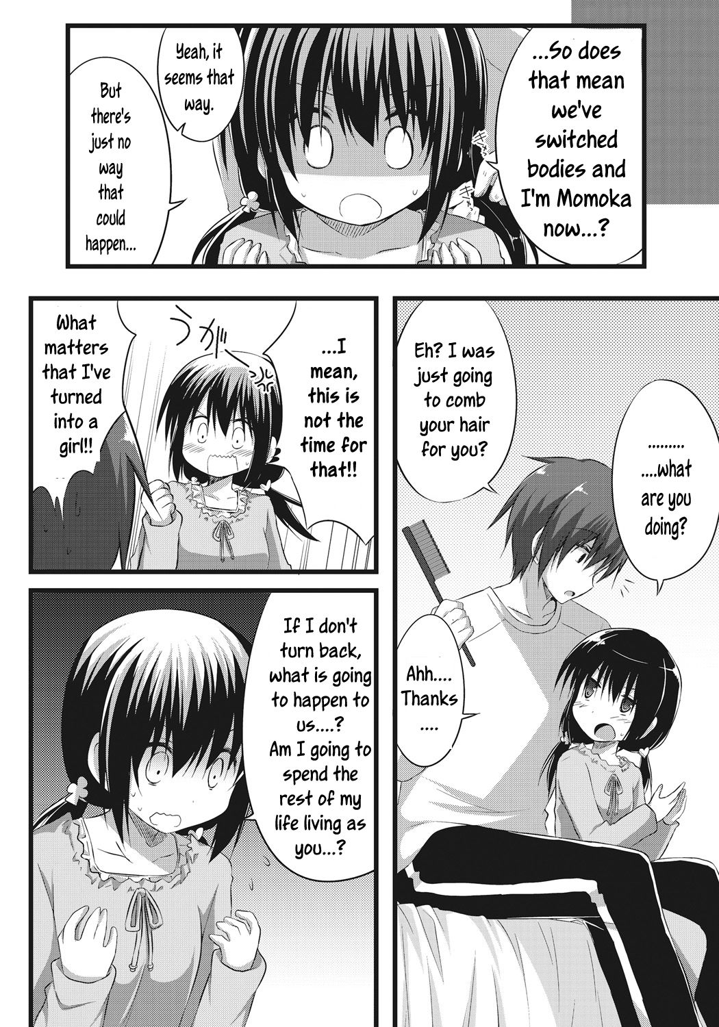 [Akane Souichi] Onii-chan to Exchange!! ~Bro-con na Imouto to Ani no Karada ga Irekawatte Shimatta Jian~ [English] [Sensualaoi] page 10 full