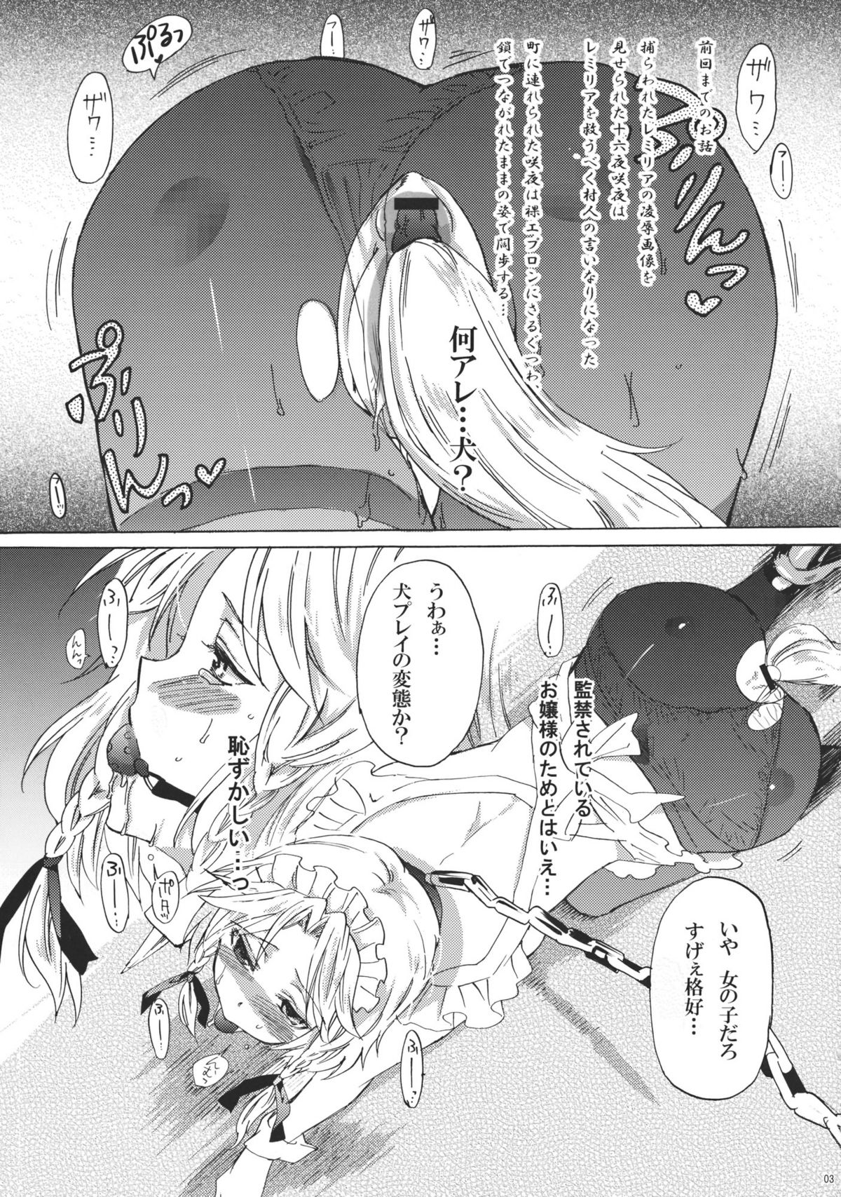 (C79) [Uminari (Narumi)] Inu ni Natta Sakuya-san Ge (Touhou Project) page 3 full