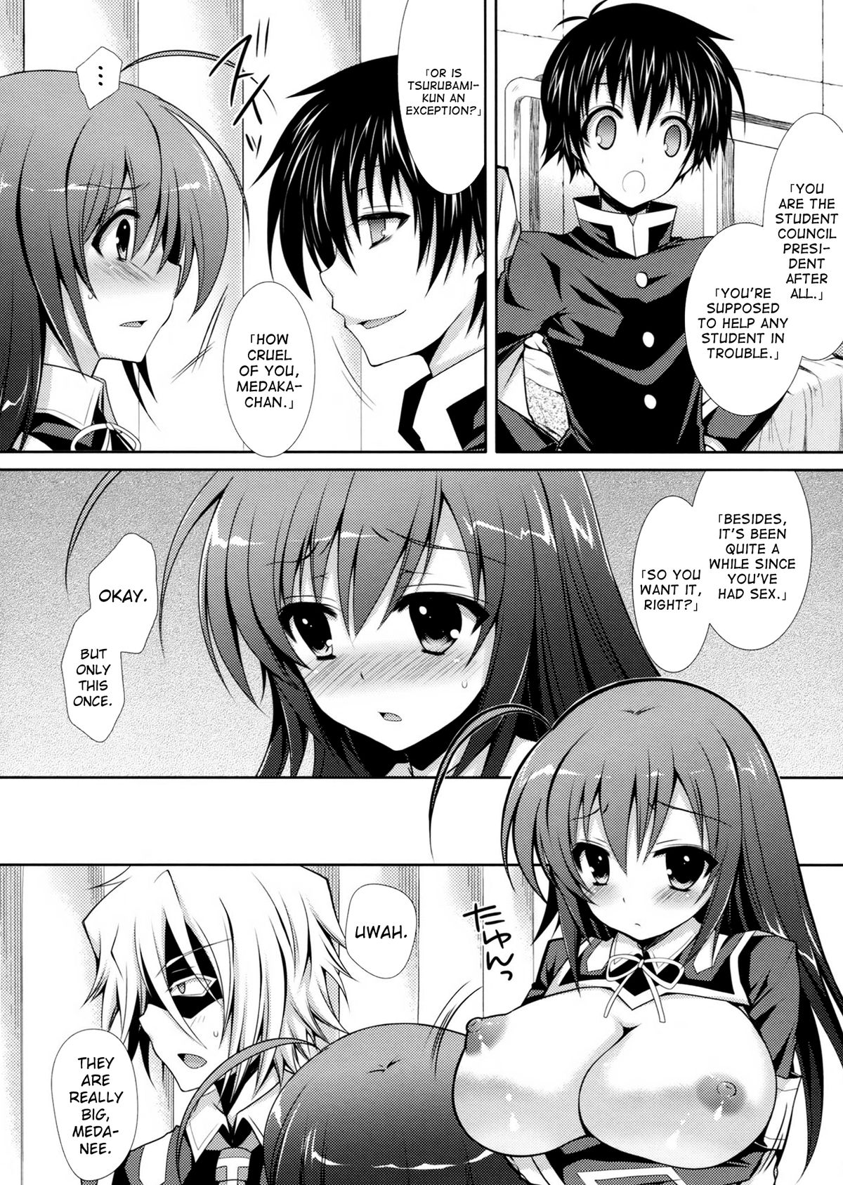 (C83) [Sugar*Berry*Syrup (Kuroe)] Medaka-chan Sakunyuu 4 ~Kumagawa-kun ni Aka-san mo Ryoujoku Sarechau Hon | Kumagawa-kun Rapes Aka-san~ (Medaka Box) [English] {doujin-moe.us} page 8 full