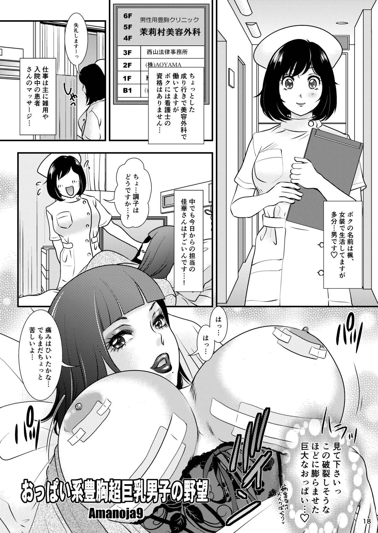 [A-mania9's (Amanoja9)] BEHAVIOUR+10 ~Oppai-kei Houkyou Kyonyuu Danshi no Nichijou~ [Digital] page 18 full