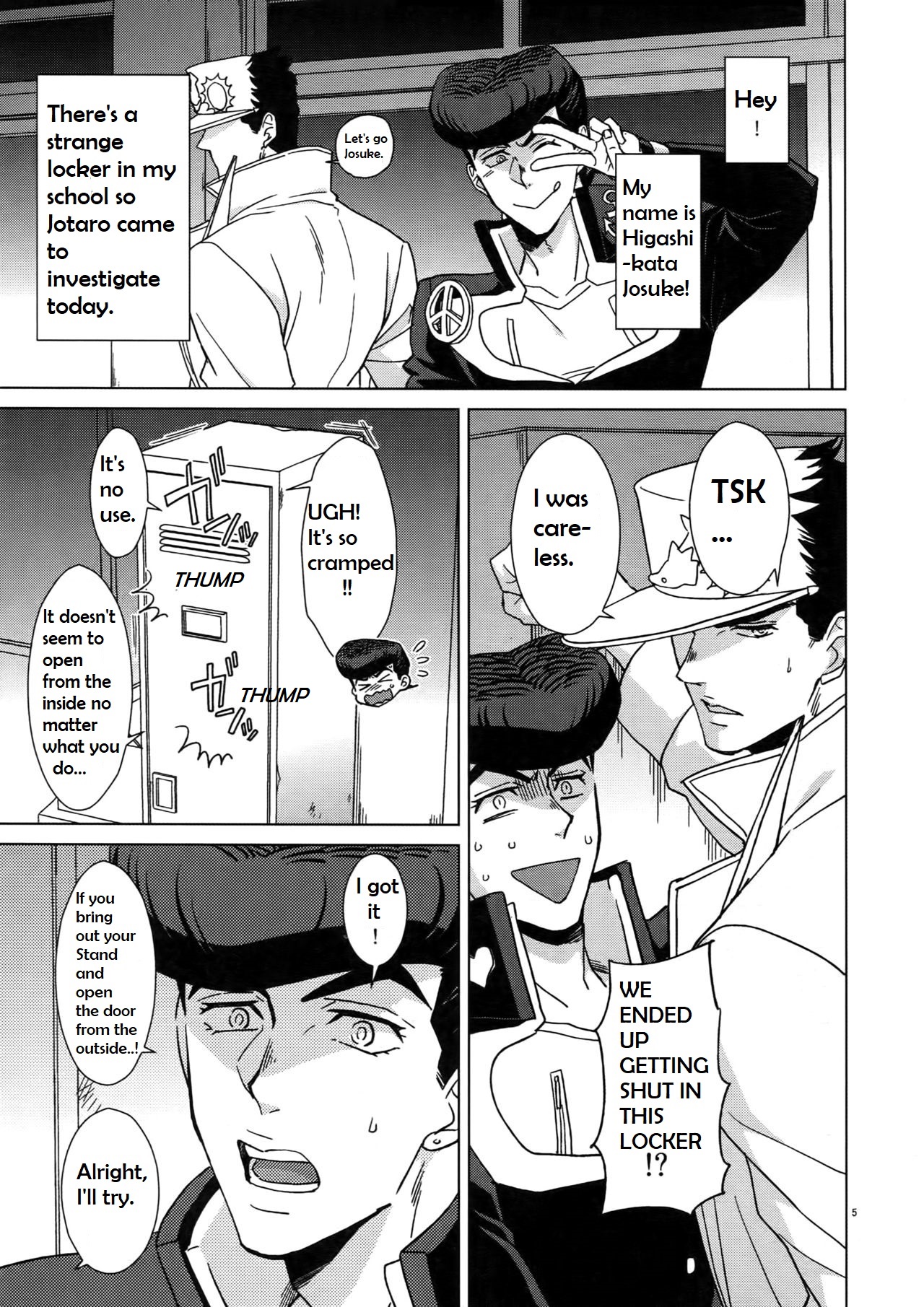 (C96) [Chikadoh (Halco)] Locker-nai yori Ai o Komete | With Love from Inside the Locker (TRSK LOG 2) (JoJo's Bizarre Adventure) [English] [Star_Platinum88] page 3 full