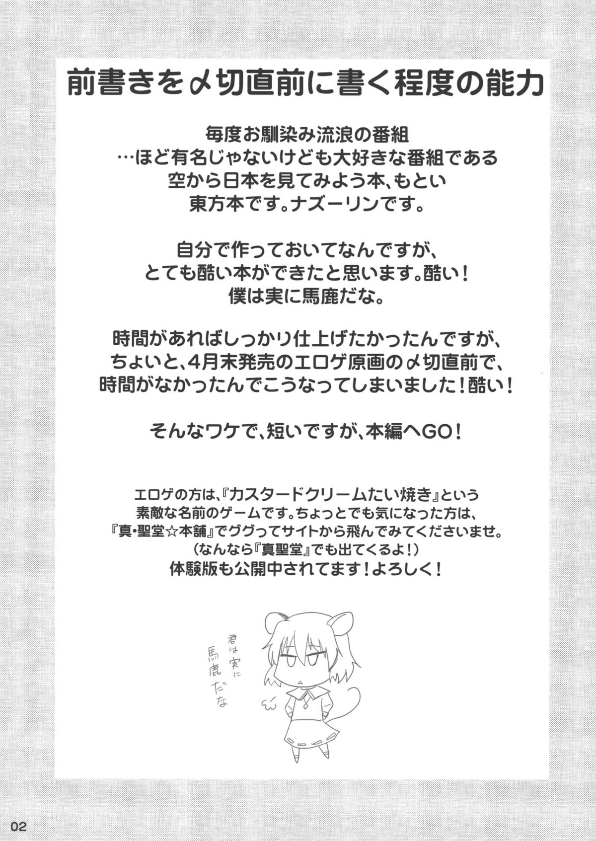 [Shin Hijiridou Honpo (Hijiri Tsukasa)] Sora Kara Gensoukyo wo Mitemiyou (Touhou Project) page 2 full