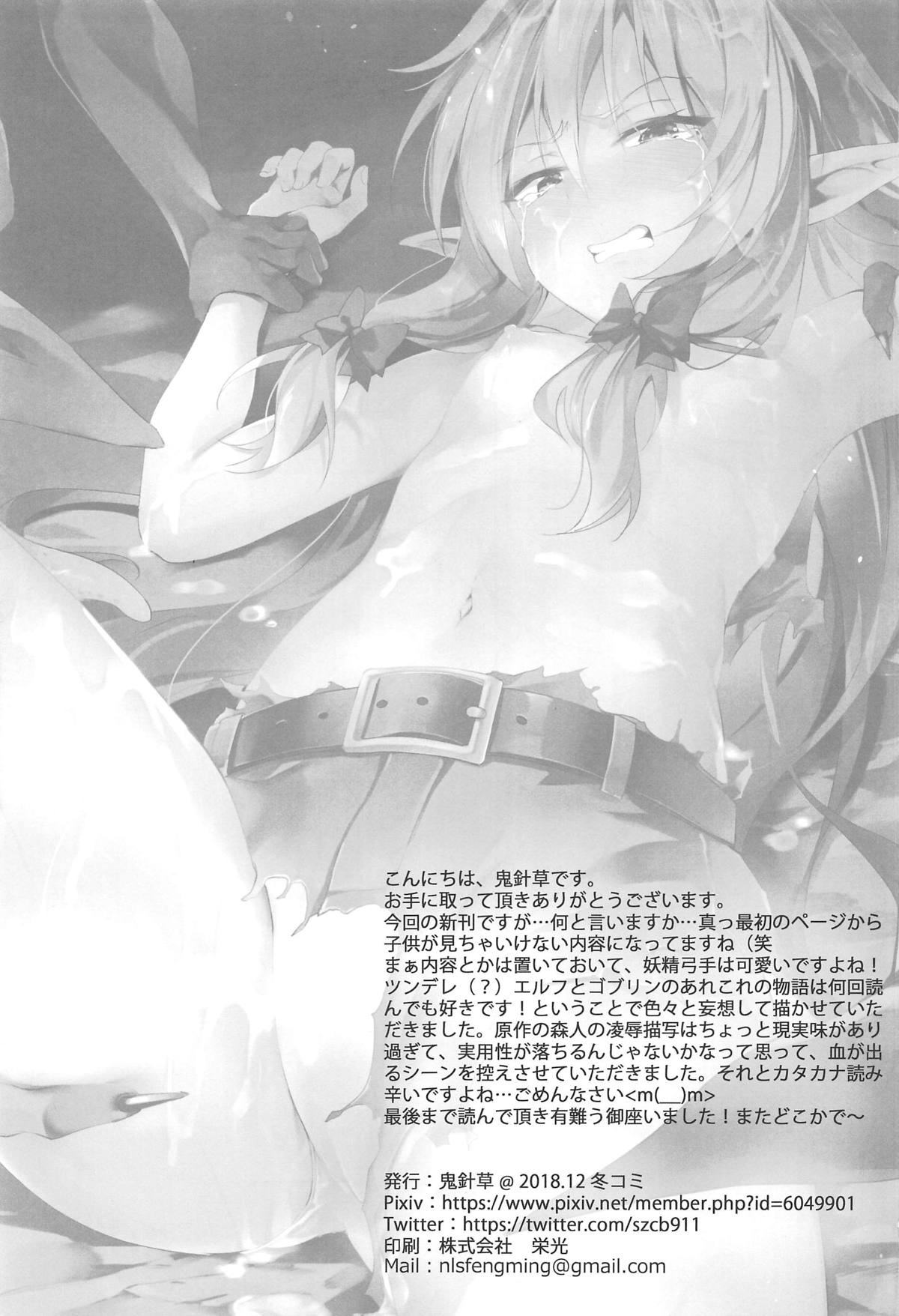 (C95) [Nameless (GuiZhenCao)] Moshi Onna Seirei ga Goblin ni Tsukamattara... (Goblin Slayer) [Chinese] [千易夏河崎個人漢化] page 24 full