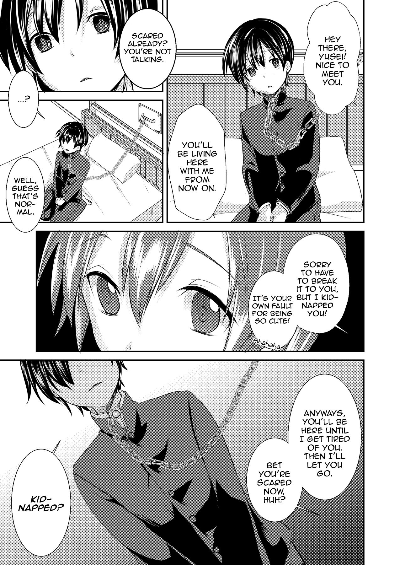 [Morimori Runrun (ManbooRerere)] Yuukai Shita Shounen wa Psychopath | The Boy I Kidnapped is a Psychopath [English] [Zero Translations] [Digital] page 6 full