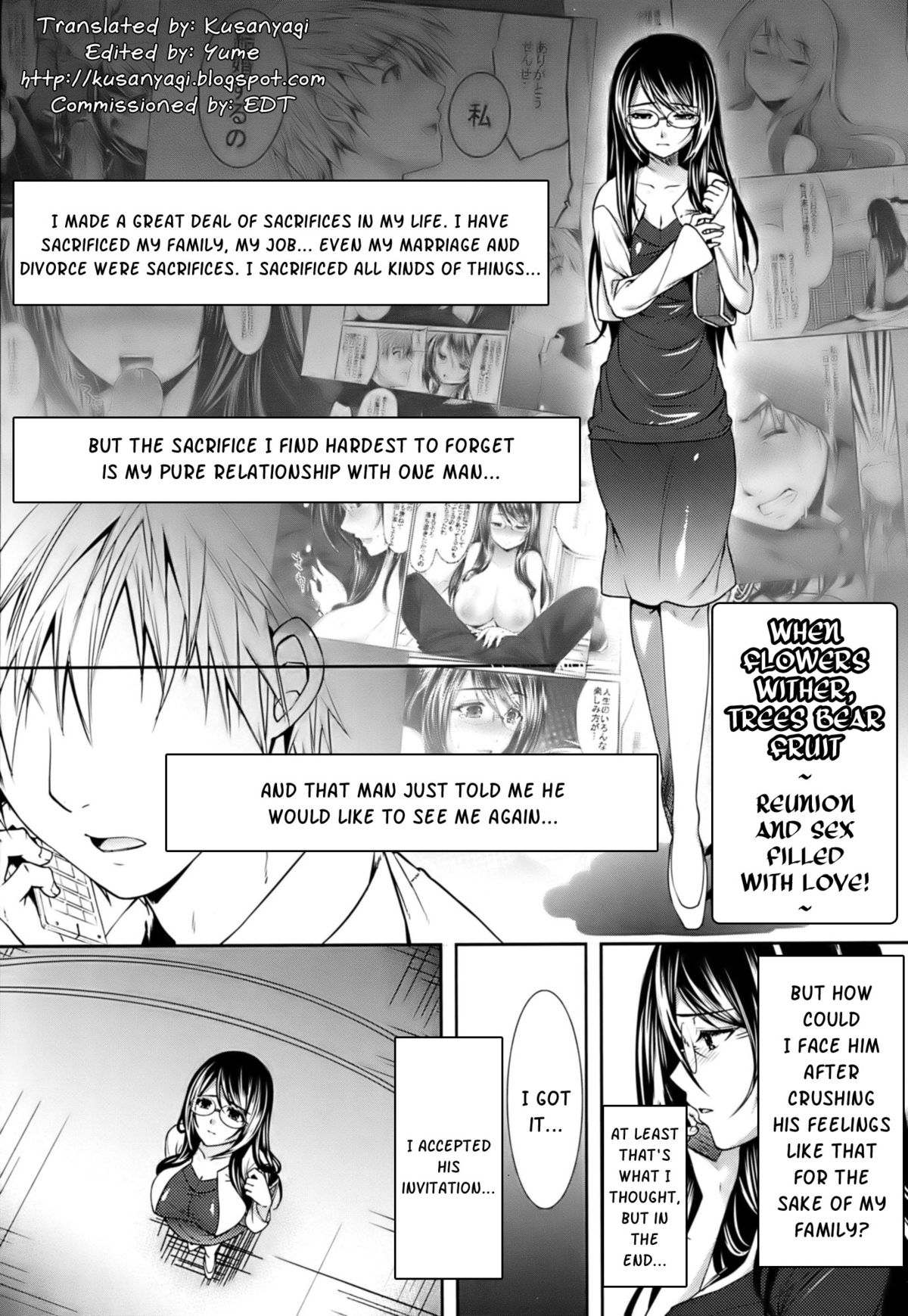 [Ohkami Ryosuke] Sange Ketsujitsu ~Saikai, Soshite ai no aru Sex | When Flowers Wither, Trees Bear Fruit~ (Hazukashii Chibusa) [English] [kusanyagi] page 1 full