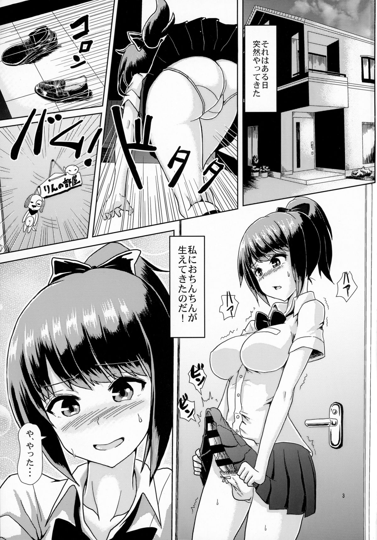 (C88) [Aoba Q Madou (Hakaba Yodomu)] Issho ni Futanari Practice page 3 full