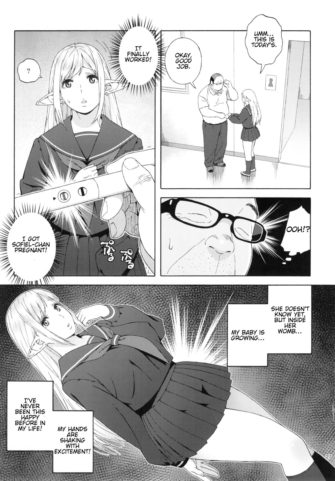 (C92) [666PROTECT (Jingrock)] Tenkousei JK Elf 3 -Houkago Yagai Jugyou- | High School Elven Transfer Student -After School Outdoor Lessons- [English] [Tremalkinger] page 27 full