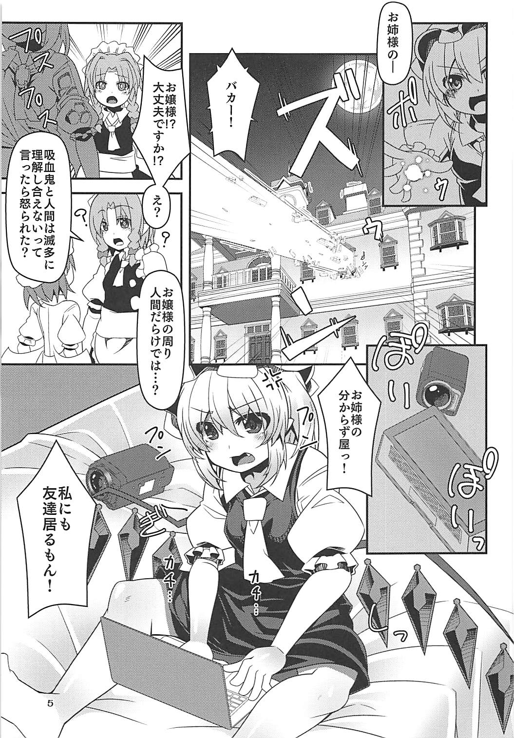 (C94) [Angelic Feather (Land Sale)] Flan-chan no Loli Bitch Haishin (Touhou Project) page 4 full