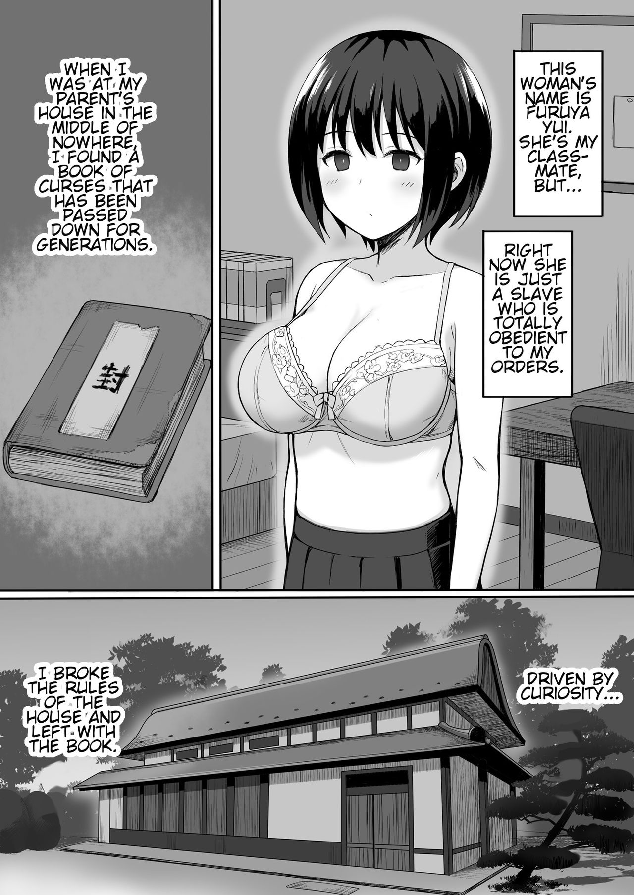 [Hiyori Hamster] Fukujuu no Noroi de Classmate o Onaho-ka Suru Hanashi | The Story of Turning Your Classmate into an Onahole through a Curse of Obedience [English] [Digital] page 3 full