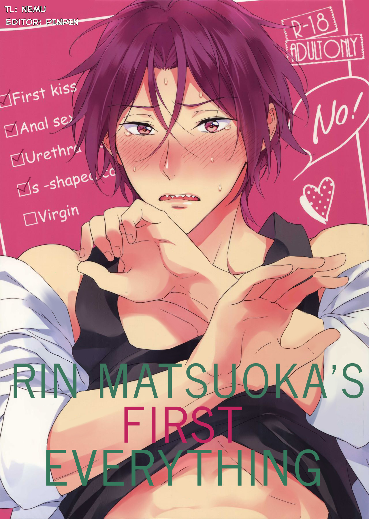 (C90) [PureSlider. (Matsuo)] Matsuoka Rin no Hajimete Zenbu. | Rin Matsuoka's First Everything (Free!) [English] [Nemu] page 1 full