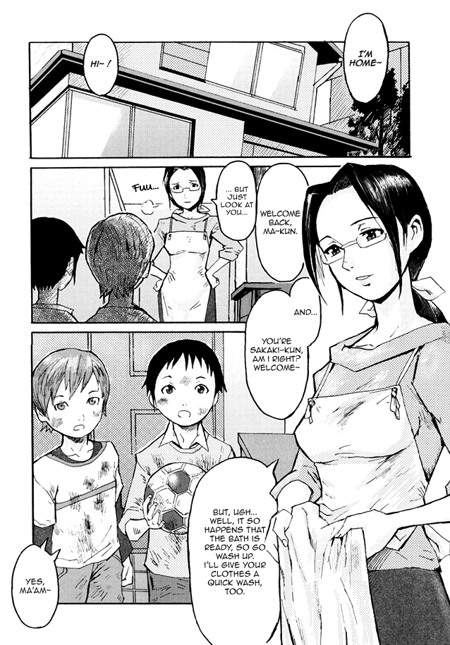 [Kuroiwa Menou] Haha to Musuko to Sono Yuujin to | Mother, son, and his Buddy (Milk Crown) [English] =Short Wharf= page 2 full