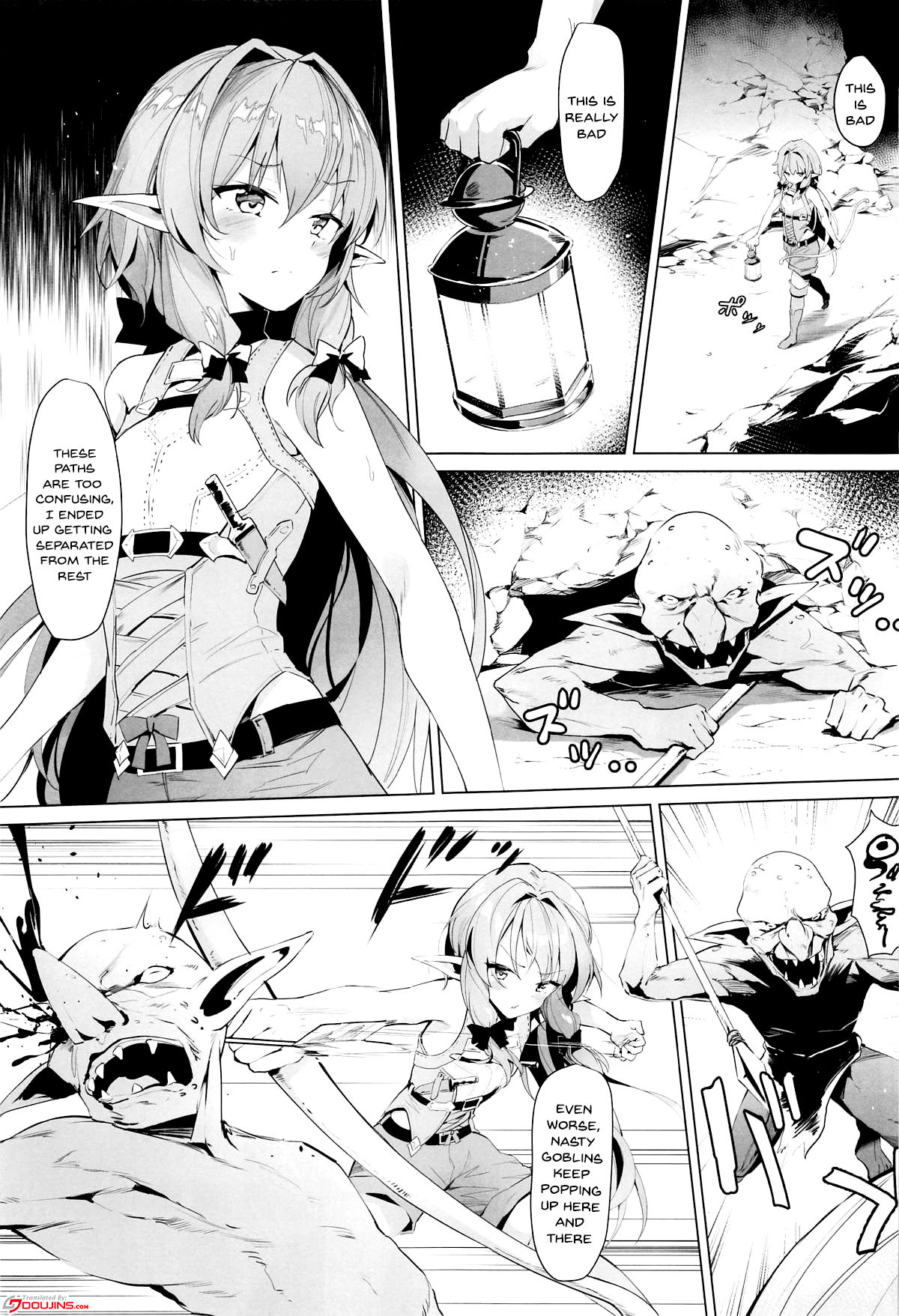 (C95) [Nameless (GuiZhenCao)] Moshi Onna Seirei ga Goblin ni Tsukamattara... (Goblin Slayer) [English] [Doujins.com] page 2 full