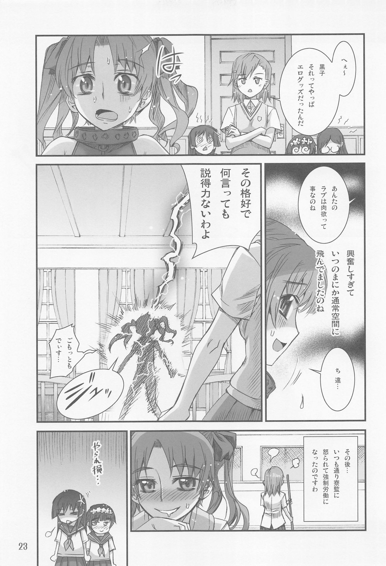 (C77) [Aneko no Techo (Koume Keito)] Toaru Kuroko no Choudendou Pantsu (Toaru Kagaku No Railgun) page 22 full