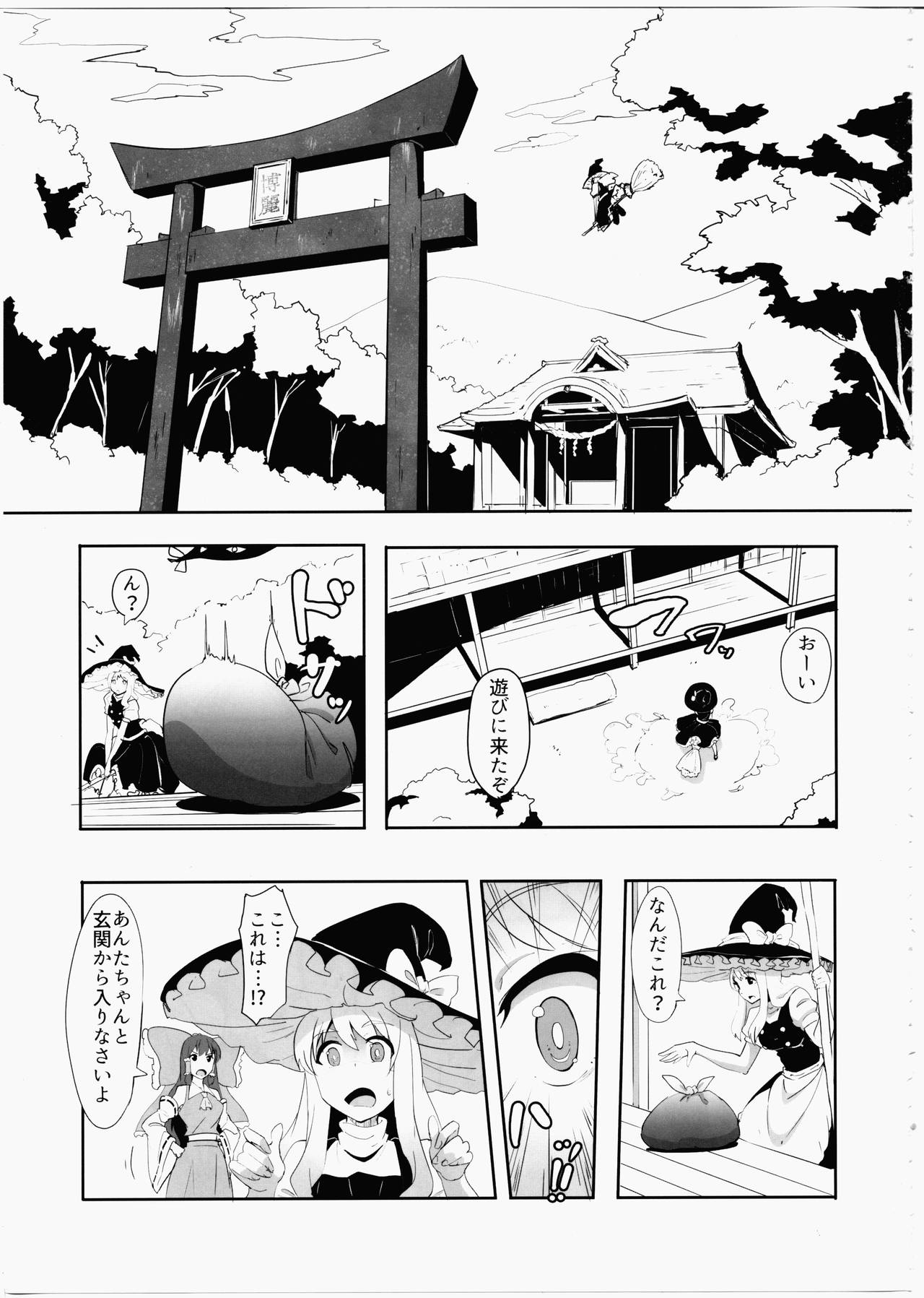 (C91) [Yo wa Okazu wo Shomou Shiteoru (Shian)] Futanari Reimu to Futanari Marisa ga Micro Bikini de Ichaicha Suru Hon (Touhou Project) page 2 full